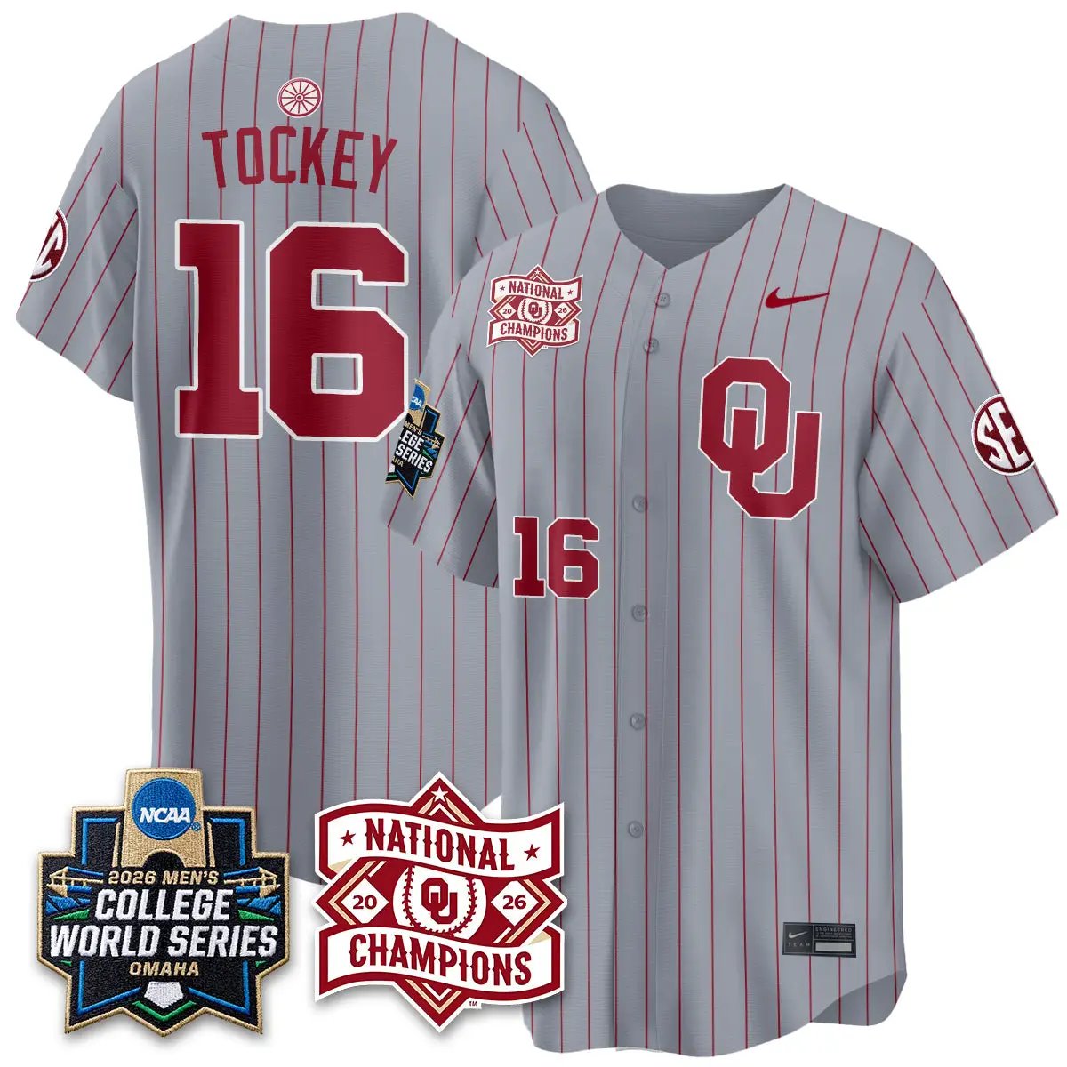 Oklahoma Sooners 2026 NCAA Baseball College World Series Champions Vapor Jersey - Stitched 7 Oklahoma Sooners 2026 NCAA Baseball College World Series Champions Vapor Jersey - Stitched by Oklahoma Sooners