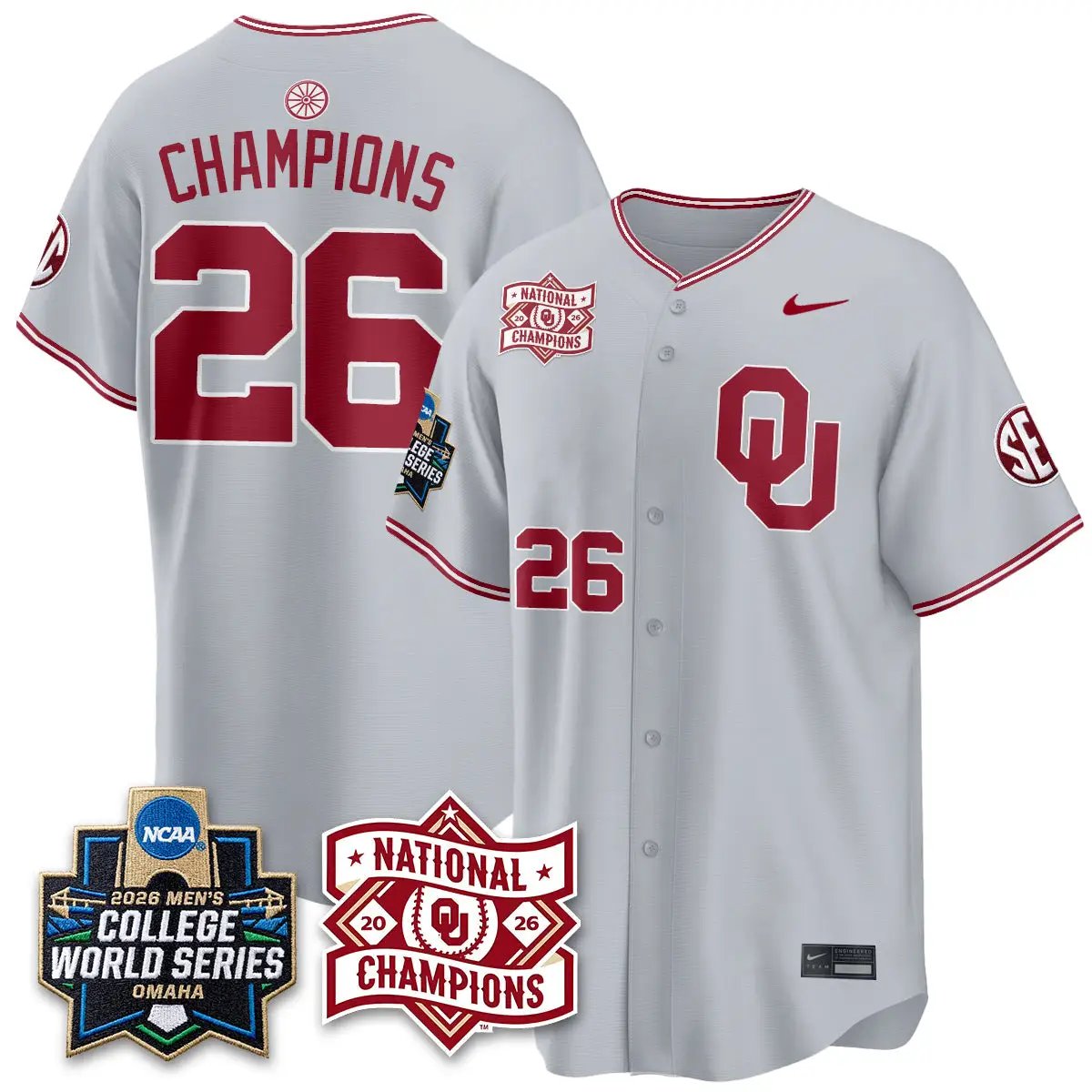 Oklahoma Sooners 2026 NCAA Baseball College World Series Champions Vapor Jersey - Stitched 19 Oklahoma Sooners 2026 NCAA Baseball College World Series Champions Vapor Jersey - Stitched by Oklahoma Sooners