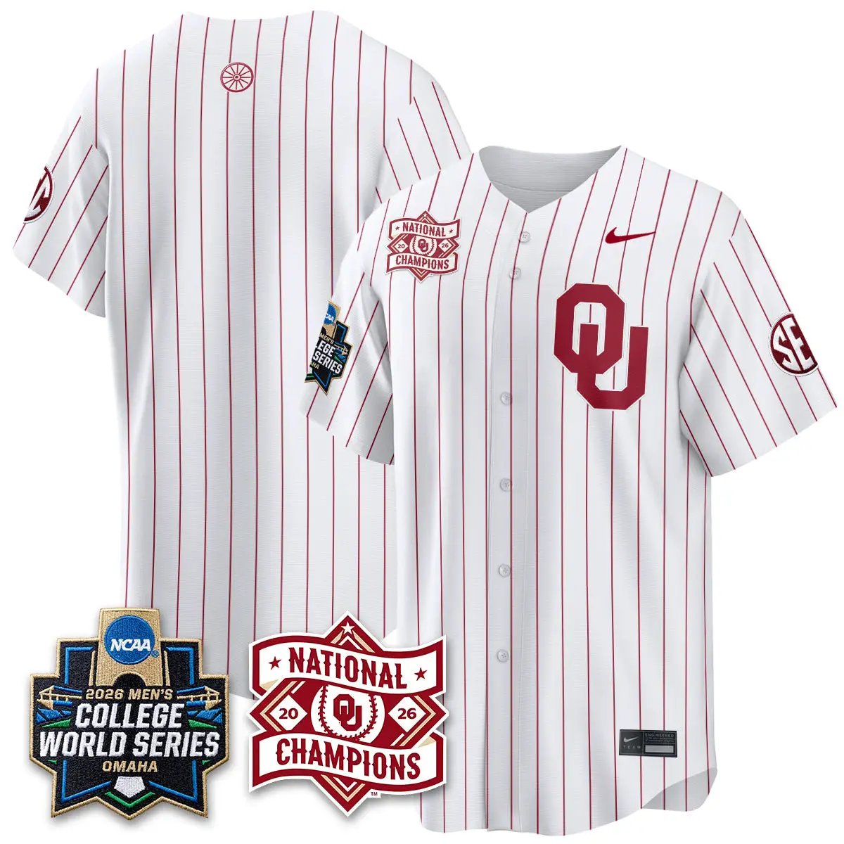 Oklahoma Sooners 2026 NCAA Baseball College World Series Champions Vapor Jersey - Stitched 40 Oklahoma Sooners 2026 NCAA Baseball College World Series Champions Vapor Jersey - Stitched by Oklahoma Sooners
