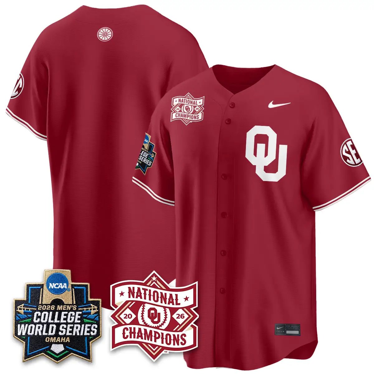 Oklahoma Sooners 2026 NCAA Baseball College World Series Champions Vapor Jersey - Stitched 30 Oklahoma Sooners 2026 NCAA Baseball College World Series Champions Vapor Jersey - Stitched by Oklahoma Sooners
