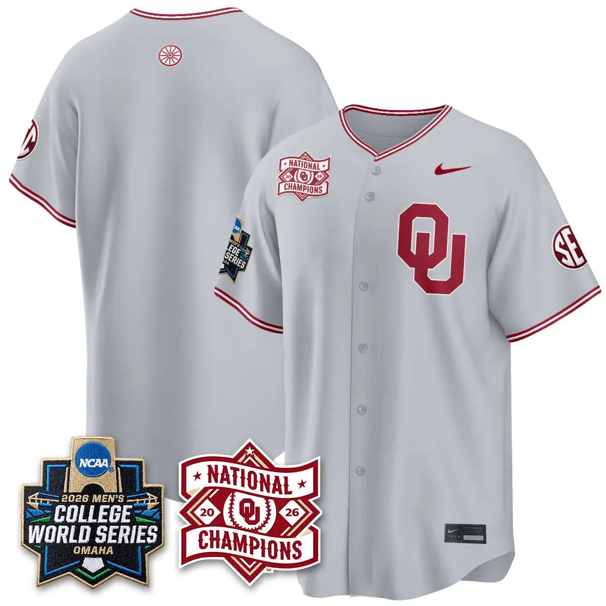 Oklahoma Sooners 2026 NCAA Baseball College World Series Champions Vapor Jersey - Stitched 20 Oklahoma Sooners 2026 NCAA Baseball College World Series Champions Vapor Jersey - Stitched by Oklahoma Sooners