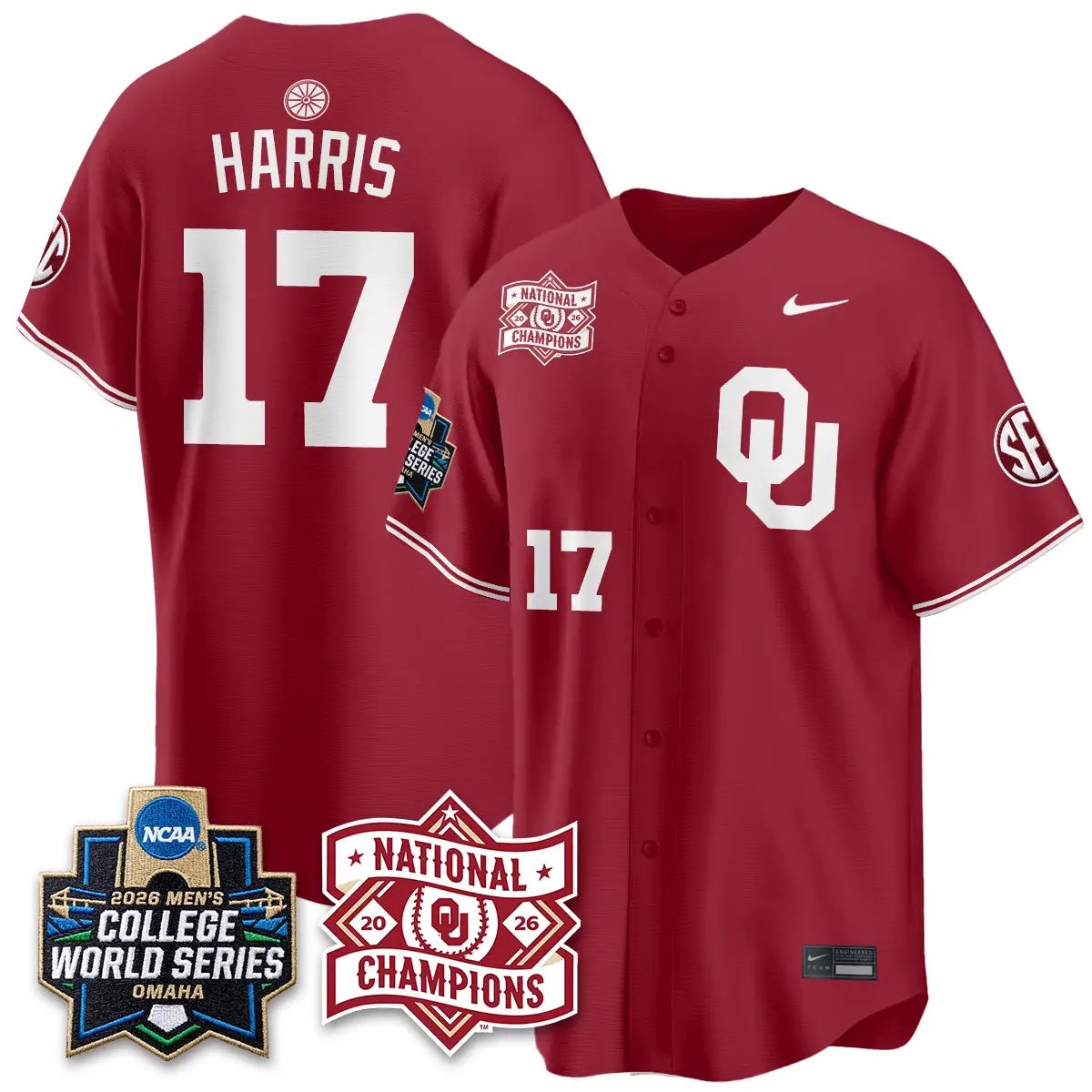 Oklahoma Sooners 2026 NCAA Baseball College World Series Champions Vapor Jersey - Stitched 28 Oklahoma Sooners 2026 NCAA Baseball College World Series Champions Vapor Jersey - Stitched by Oklahoma Sooners