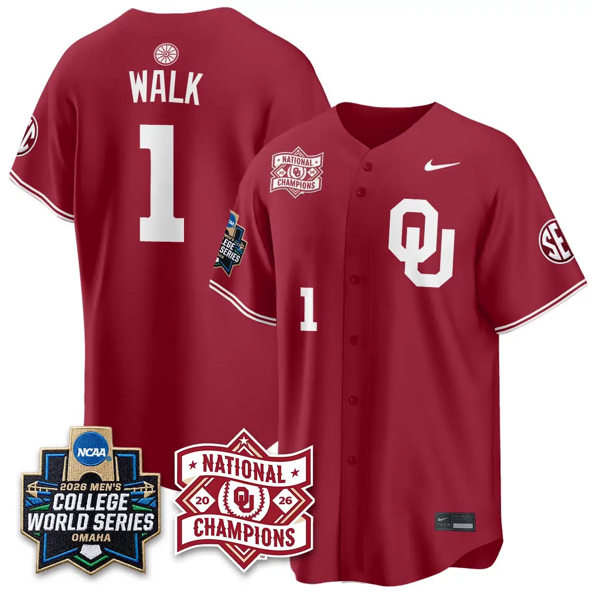 Oklahoma Sooners 2026 NCAA Baseball College World Series Champions Vapor Jersey - Stitched 21 Oklahoma Sooners 2026 NCAA Baseball College World Series Champions Vapor Jersey - Stitched by Oklahoma Sooners