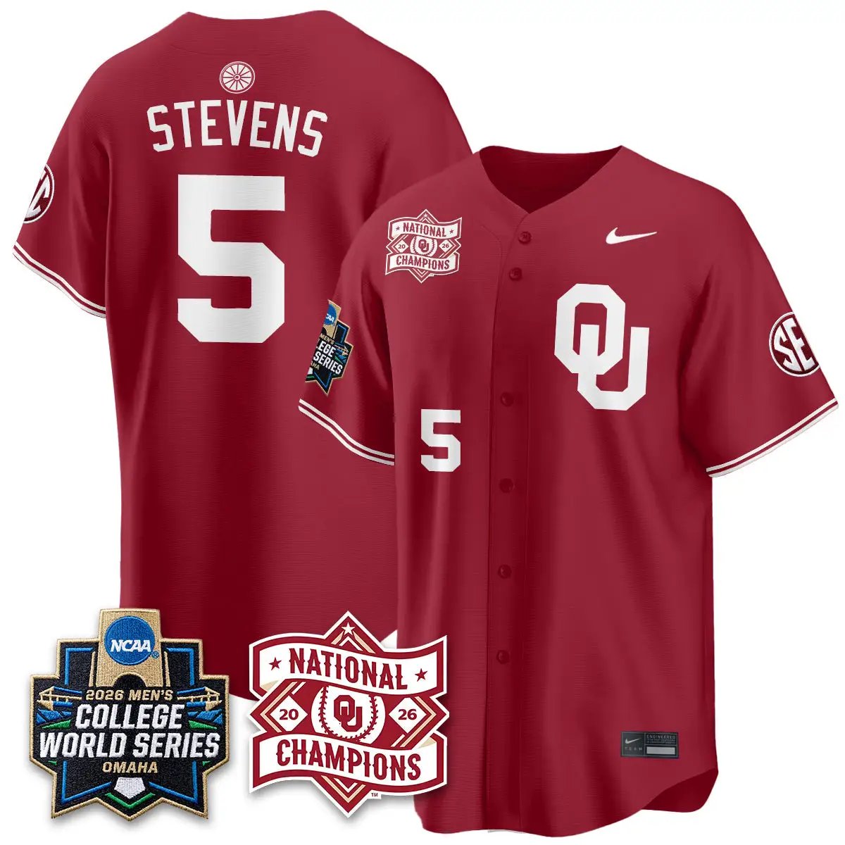 Oklahoma Sooners 2026 NCAA Baseball College World Series Champions Vapor Jersey - Stitched 23 Oklahoma Sooners 2026 NCAA Baseball College World Series Champions Vapor Jersey - Stitched by Oklahoma Sooners