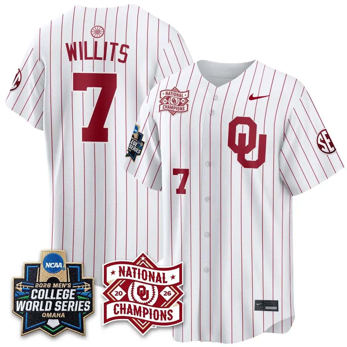 Oklahoma Sooners 2026 NCAA Baseball College World Series Champions Vapor Jersey - Stitched 35 Oklahoma Sooners 2026 NCAA Baseball College World Series Champions Vapor Jersey - Stitched by Oklahoma Sooners