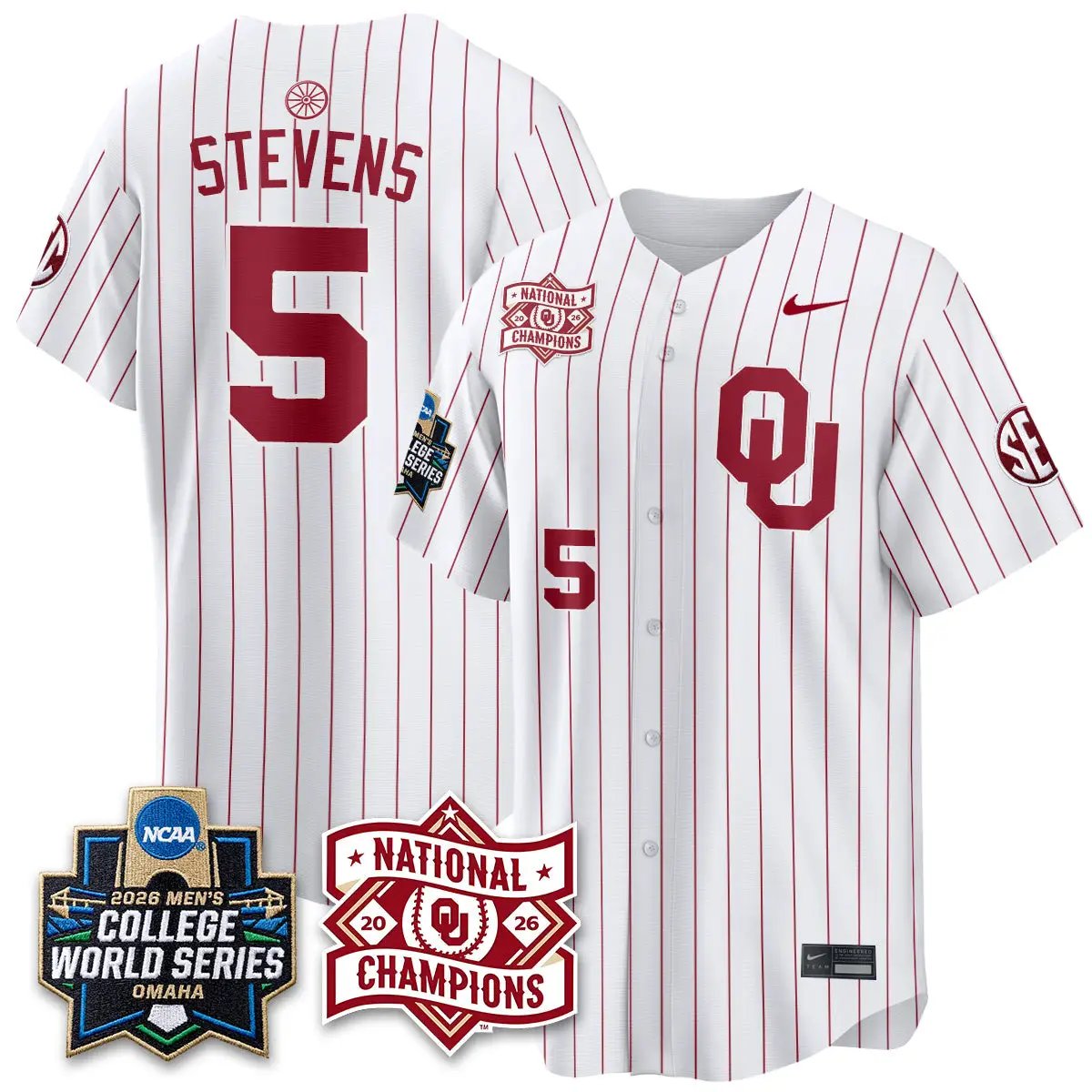 Oklahoma Sooners 2026 NCAA Baseball College World Series Champions Vapor Jersey - Stitched 33 Oklahoma Sooners 2026 NCAA Baseball College World Series Champions Vapor Jersey - Stitched by Oklahoma Sooners