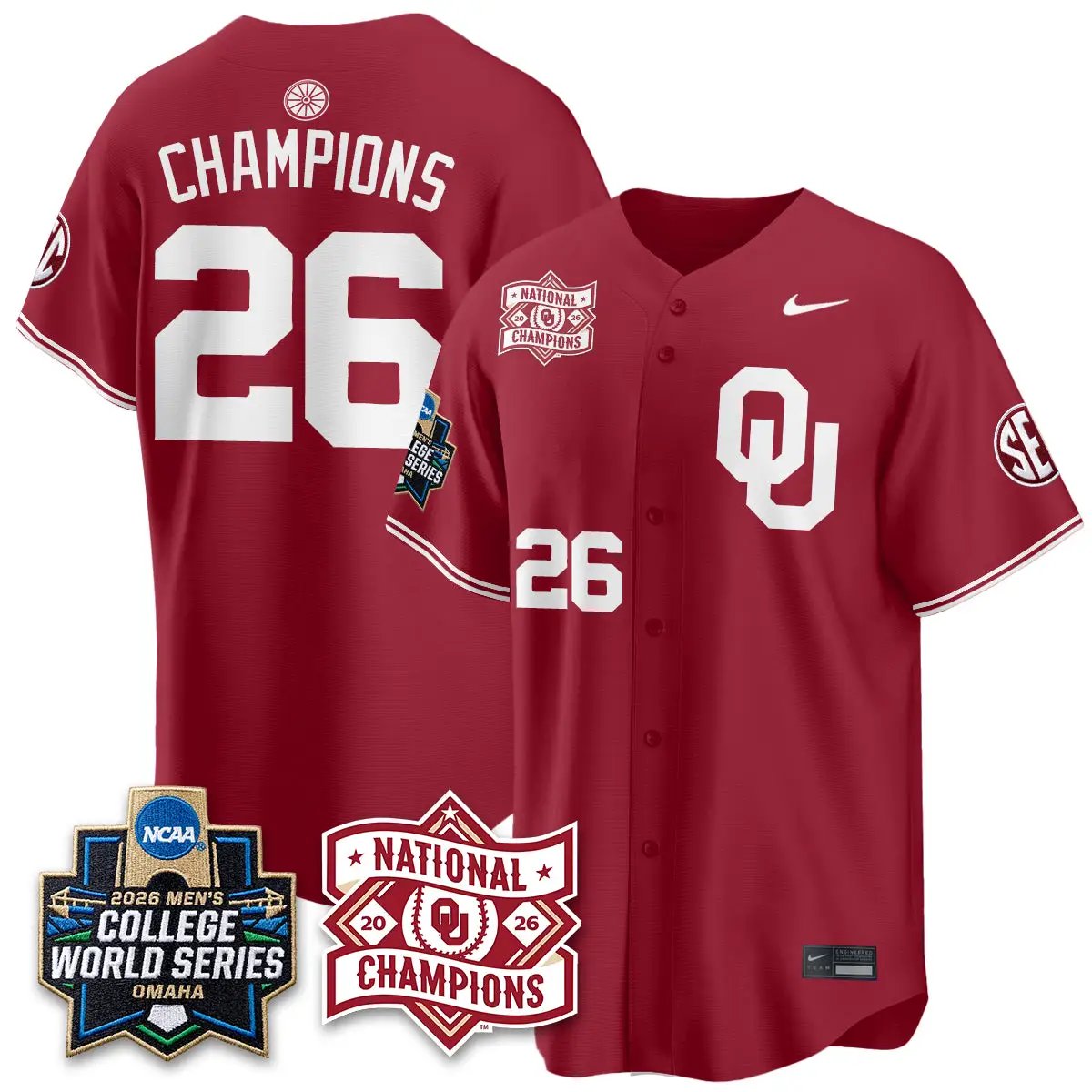 Oklahoma Sooners 2026 NCAA Baseball College World Series Champions Vapor Jersey - Stitched 29 Oklahoma Sooners 2026 NCAA Baseball College World Series Champions Vapor Jersey - Stitched by Oklahoma Sooners
