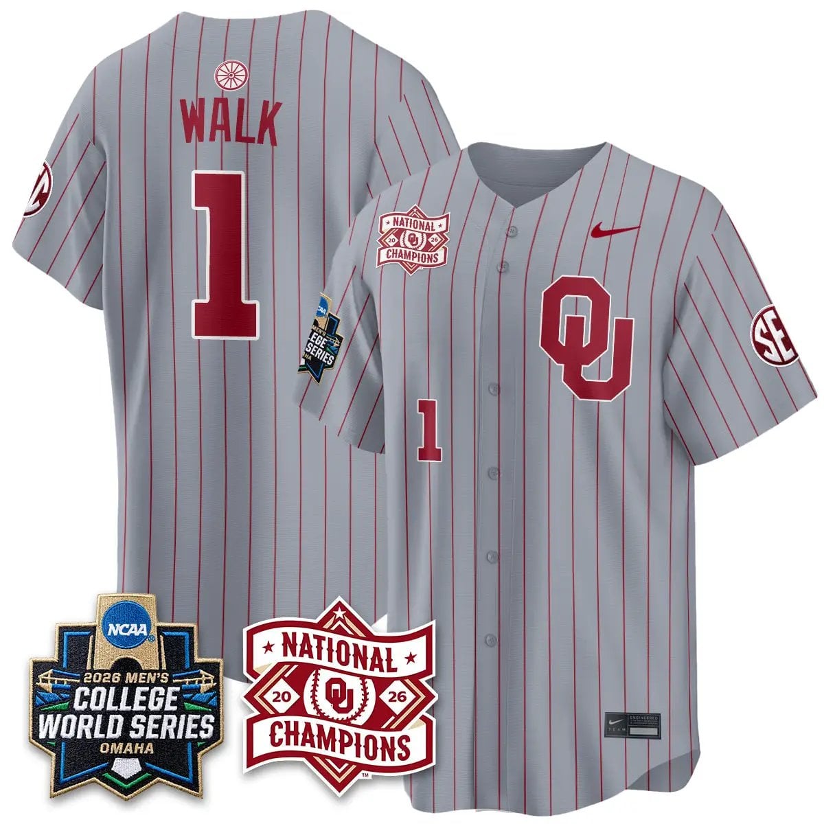 Oklahoma Sooners 2026 NCAA Baseball College World Series Champions Vapor Jersey - Stitched 1 Oklahoma Sooners 2026 NCAA Baseball College World Series Champions Vapor Jersey - Stitched by Oklahoma Sooners