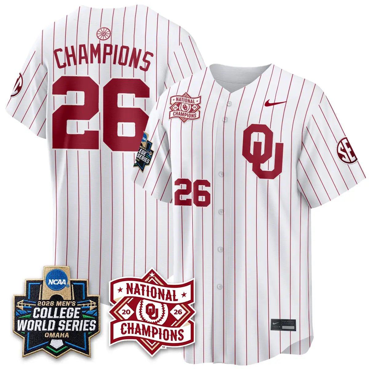 Oklahoma Sooners 2026 NCAA Baseball College World Series Champions Vapor Jersey - Stitched 39 Oklahoma Sooners 2026 NCAA Baseball College World Series Champions Vapor Jersey - Stitched by Oklahoma Sooners