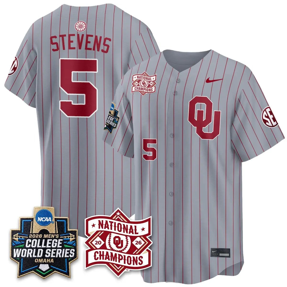 Oklahoma Sooners 2026 NCAA Baseball College World Series Champions Vapor Jersey - Stitched 3 Oklahoma Sooners 2026 NCAA Baseball College World Series Champions Vapor Jersey - Stitched by Oklahoma Sooners