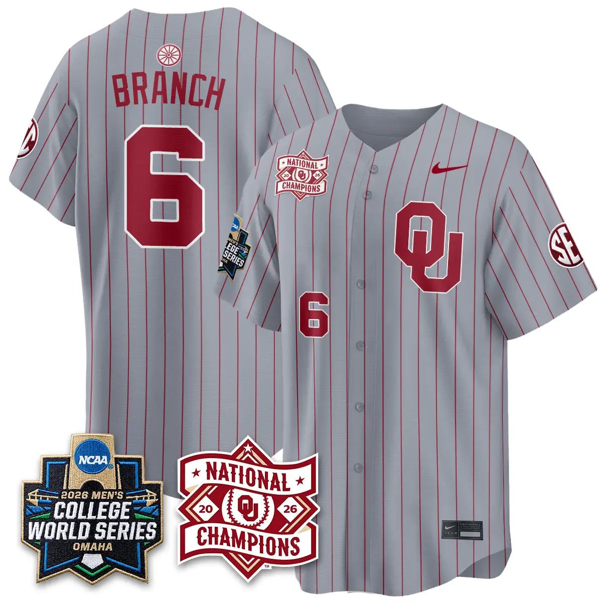 Oklahoma Sooners 2026 NCAA Baseball College World Series Champions Vapor Jersey - Stitched 4 Oklahoma Sooners 2026 NCAA Baseball College World Series Champions Vapor Jersey - Stitched by Oklahoma Sooners