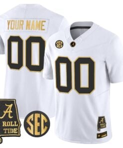 BAMA 2026 Gold Vapor Limited Custom Jersey - Alabama Map - Stitched by Alabama Crimson Tide