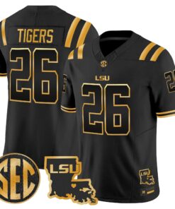 LSU 2026 Louisiana Patch Gold Vapor Limited Jersey - Stitched by Digigearus