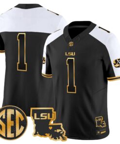 LSU 2026 Louisiana Patch Gold Vapor Limited Jersey - Stitched by Digigearus