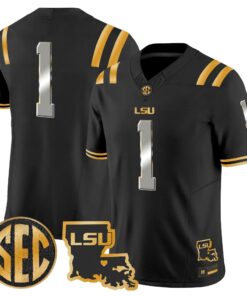 LSU 2026 Louisiana Patch Gold Vapor Limited Jersey - Stitched by Digigearus