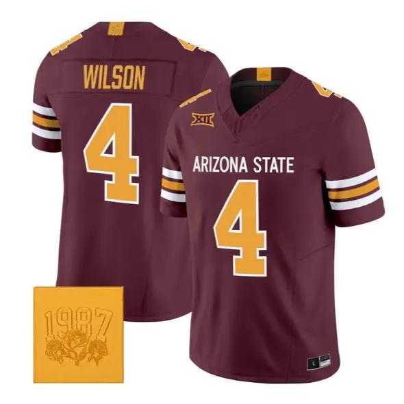 Adrian Boogie Wilson #4 Arizona State Sun Devils Jersey Roses & Devils Stitched 1 Adrian Boogie Wilson #4 Arizona State Sun Devils Jersey Roses & Devils Stitched by My Store NCAA Football Jerseys