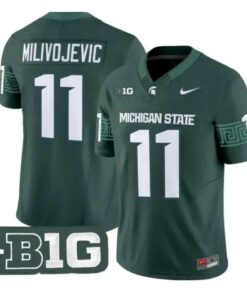 Alessio Milivojevic Jersey #11 Michigan State Spartans 2026 Stitched 9 Alessio Milivojevic Jersey #11 Michigan State Spartans 2026 Stitched by My Store NCAA Football Jerseys