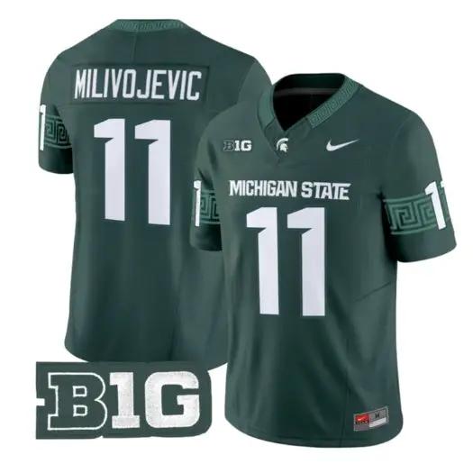 Alessio Milivojevic Jersey #11 Michigan State Spartans 2026 Stitched 4 Alessio Milivojevic Jersey #11 Michigan State Spartans 2026 Stitched by My Store NCAA Football Jerseys