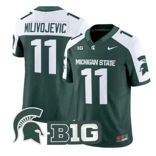 Alessio Milivojevic Jersey #11 Michigan State Spartans 2026 Stitched 3 Alessio Milivojevic Jersey #11 Michigan State Spartans 2026 Stitched by My Store NCAA Football Jerseys