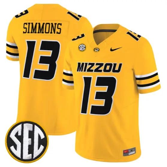 Austin Simmons #13 Missouri Tigers Jersey 2026 Vapor Limited Stitched 4 Austin Simmons #13 Missouri Tigers Jersey 2026 Vapor Limited Stitched by My Store NCAA Football Jerseys