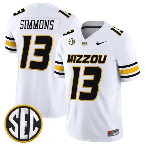 Austin Simmons #13 Missouri Tigers Jersey 2026 Vapor Limited Stitched 5 Austin Simmons #13 Missouri Tigers Jersey 2026 Vapor Limited Stitched by My Store NCAA Football Jerseys