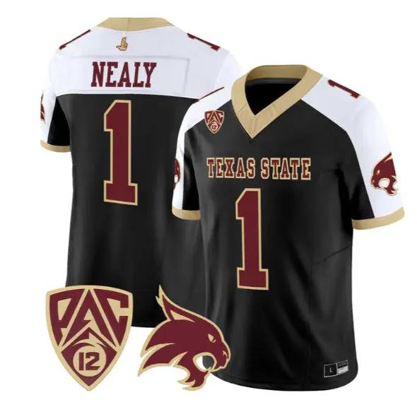 Barrick Nealy Jersey #1 Texas State Bobcats 2026 Vapor All Stitched by My Store NCAA Football Jerseys