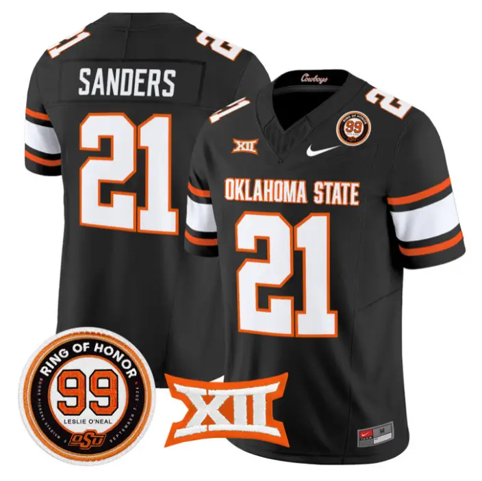 Barry Sanders Jersey #21 Oklahoma State 2026 Leslie O'neal Stitched 2 Barry Sanders Jersey #21 Oklahoma State 2026 Leslie O'neal Stitched by My Store NCAA Football Jerseys