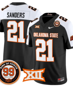 Barry Sanders Jersey #21 Oklahoma State 2026 Leslie O'neal Stitched by My Store NCAA Football Jerseys