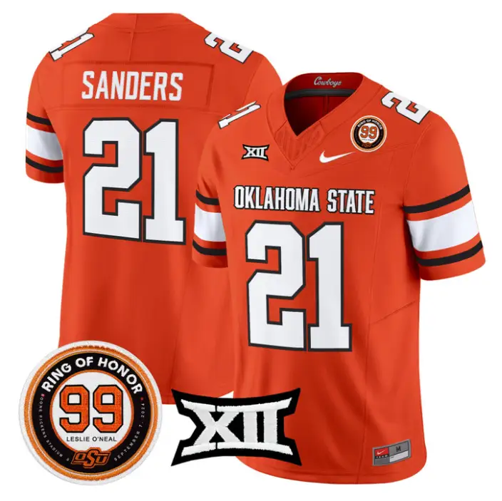 Barry Sanders Jersey #21 Oklahoma State 2026 Leslie O'neal Stitched 4 Barry Sanders Jersey #21 Oklahoma State 2026 Leslie O'neal Stitched by My Store NCAA Football Jerseys