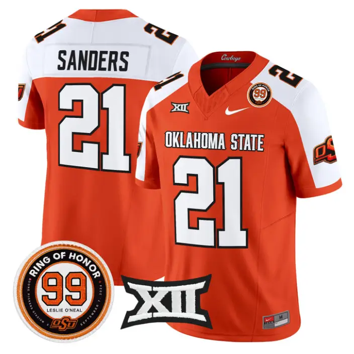 Barry Sanders Jersey #21 Oklahoma State 2026 Leslie O'neal Stitched 3 Barry Sanders Jersey #21 Oklahoma State 2026 Leslie O'neal Stitched by My Store NCAA Football Jerseys