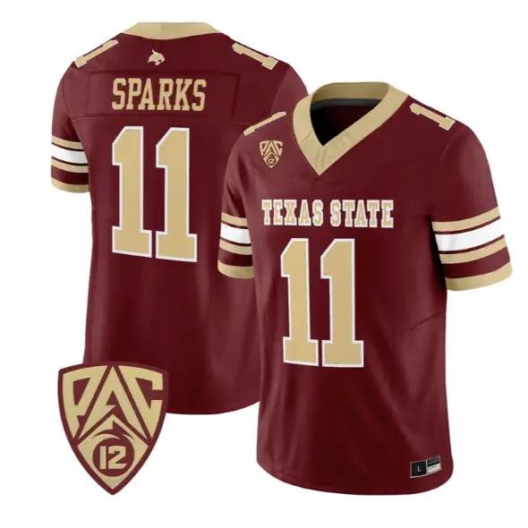 Beau Sparks Jersey #11 Texas State Bobcats 2026 Vapor All Stitched 4 Beau Sparks Jersey #11 Texas State Bobcats 2026 Vapor All Stitched by My Store NCAA Football Jerseys