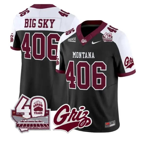 Big Sky Jersey #406 Montana Grizzlies 2026-40th Anniversary Stitched by My Store NCAA Football Jerseys