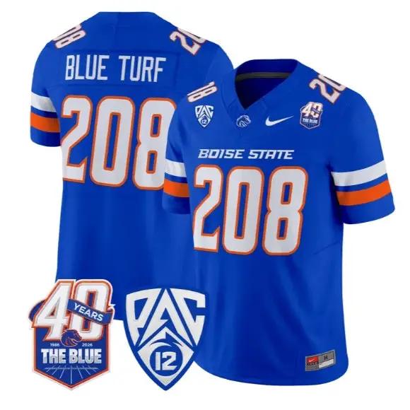 Blue Turf Jersey #208 Boise State Broncos 2026 Limited All Stitched 5 Blue Turf Jersey #208 Boise State Broncos 2026 Limited All Stitched by My Store NCAA Football Jerseys