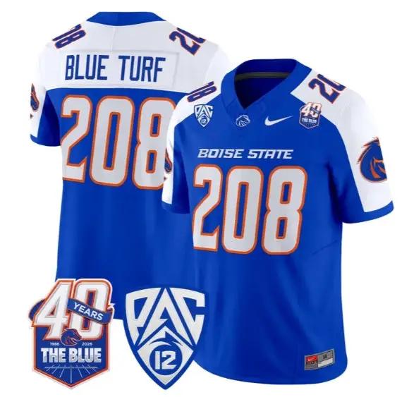 Blue Turf Jersey #208 Boise State Broncos 2026 Limited All Stitched 4 Blue Turf Jersey #208 Boise State Broncos 2026 Limited All Stitched by My Store NCAA Football Jerseys