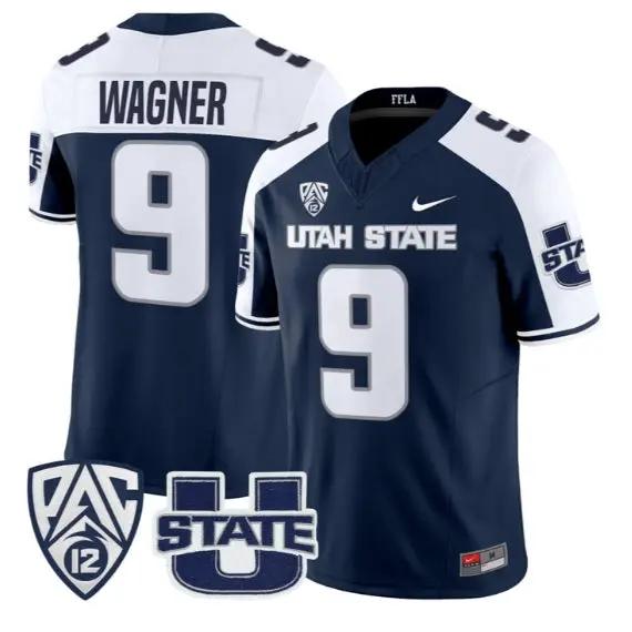 Bobby Wagner Jersey #9 Utah State Aggies 2026 Vapor Limited Stitched 1 Bobby Wagner Jersey #9 Utah State Aggies 2026 Vapor Limited Stitched by My Store NCAA Football Jerseys