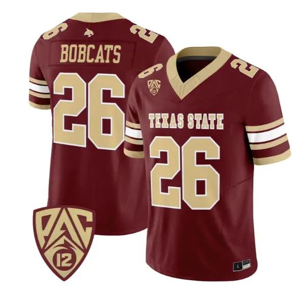 Bobcats Jersey #26 Texas State Bobcats 2026 Vapor Limited Stitched 4 Bobcats Jersey #26 Texas State Bobcats 2026 Vapor Limited Stitched by My Store NCAA Football Jerseys