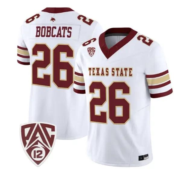 Bobcats Jersey #26 Texas State Bobcats 2026 Vapor Limited Stitched 5 Bobcats Jersey #26 Texas State Bobcats 2026 Vapor Limited Stitched by My Store NCAA Football Jerseys