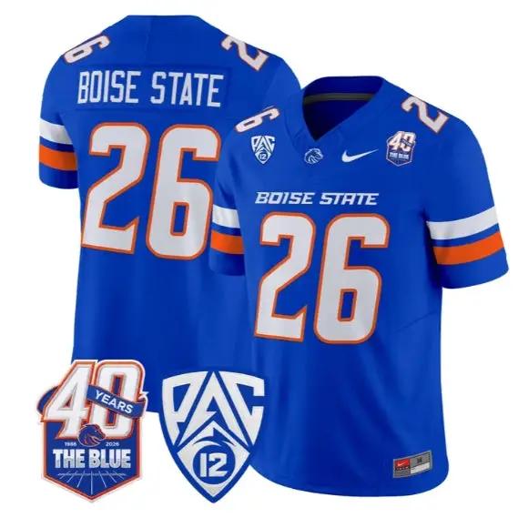 Boise State Jersey #26 Boise State Broncos 2026 Limited All Stitched by My Store NCAA Football Jerseys