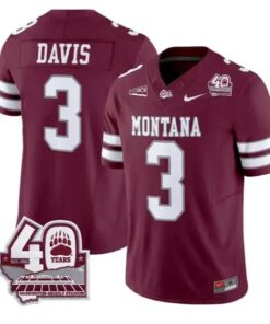Brooks Davis Jersey #3 Montana Grizzlies 2026 Limited All Stitched by My Store NCAA Football Jerseys