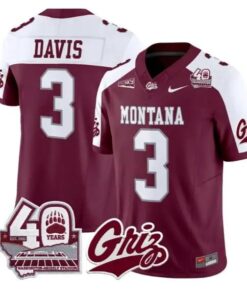 Brooks Davis Jersey #3 Montana Grizzlies 2026 Limited All Stitched by My Store NCAA Football Jerseys