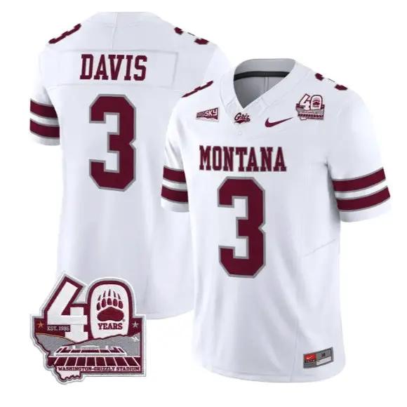 Brooks Davis Jersey #3 Montana Grizzlies 2026 Limited All Stitched by My Store NCAA Football Jerseys