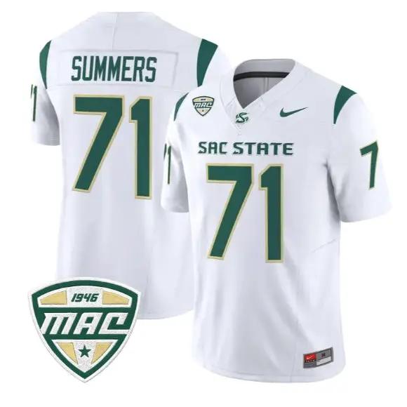 Bryson Summers Jersey #71 Sacramento State Hornets 2026 All Stitched by My Store NCAA Football Jerseys