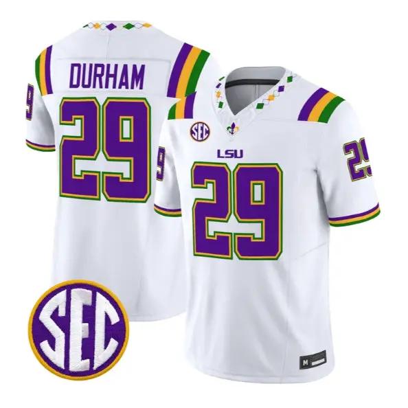 Caden Durham #29 LSU Tigers Jersey 2026 Mardi Gras Edition All Stitched 3 Caden Durham #29 LSU Tigers Jersey 2026 Mardi Gras Edition All Stitched by My Store NCAA Football Jerseys