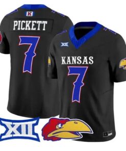 Cam Pickett Jersey #7 Kansas Jayhawks 2026 Vapor Limited Stitched by My Store NCAA Football Jerseys