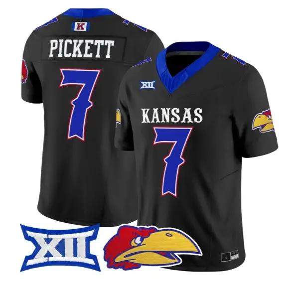 Cam Pickett Jersey #7 Kansas Jayhawks 2026 Vapor Limited Stitched 2 Cam Pickett Jersey #7 Kansas Jayhawks 2026 Vapor Limited Stitched by My Store NCAA Football Jerseys