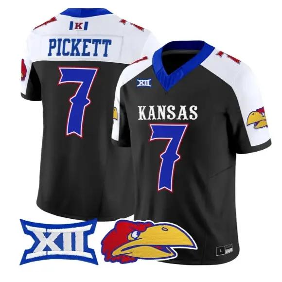 Cam Pickett Jersey #7 Kansas Jayhawks 2026 Vapor Limited Stitched 1 Cam Pickett Jersey #7 Kansas Jayhawks 2026 Vapor Limited Stitched by My Store NCAA Football Jerseys