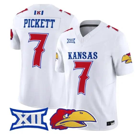 Cam Pickett Jersey #7 Kansas Jayhawks 2026 Vapor Limited Stitched 6 Cam Pickett Jersey #7 Kansas Jayhawks 2026 Vapor Limited Stitched by My Store NCAA Football Jerseys