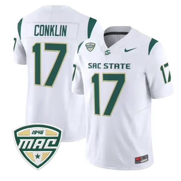 Carson Conklin Jersey #17 Sacramento State Hornets 2026 All Stitched by My Store NCAA Football Jerseys