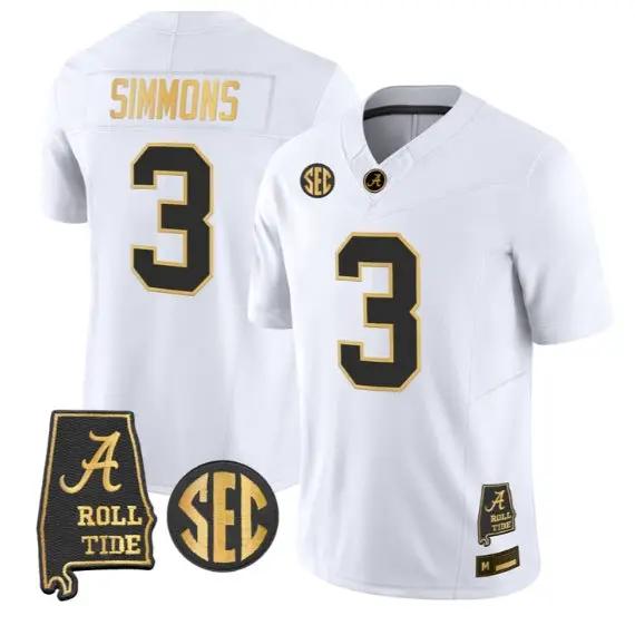 Cedrick Simmons #3 Alabama Crimson Tide Jersey 2026 Vapor Stitched 4 Cedrick Simmons #3 Alabama Crimson Tide Jersey 2026 Vapor Stitched by My Store NCAA Football Jerseys