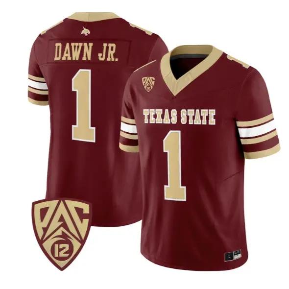 Chris Dawn Jr Jersey #1 Texas State Bobcats 2026 Vapor All Stitched 4 Chris Dawn Jr Jersey #1 Texas State Bobcats 2026 Vapor All Stitched by My Store NCAA Football Jerseys